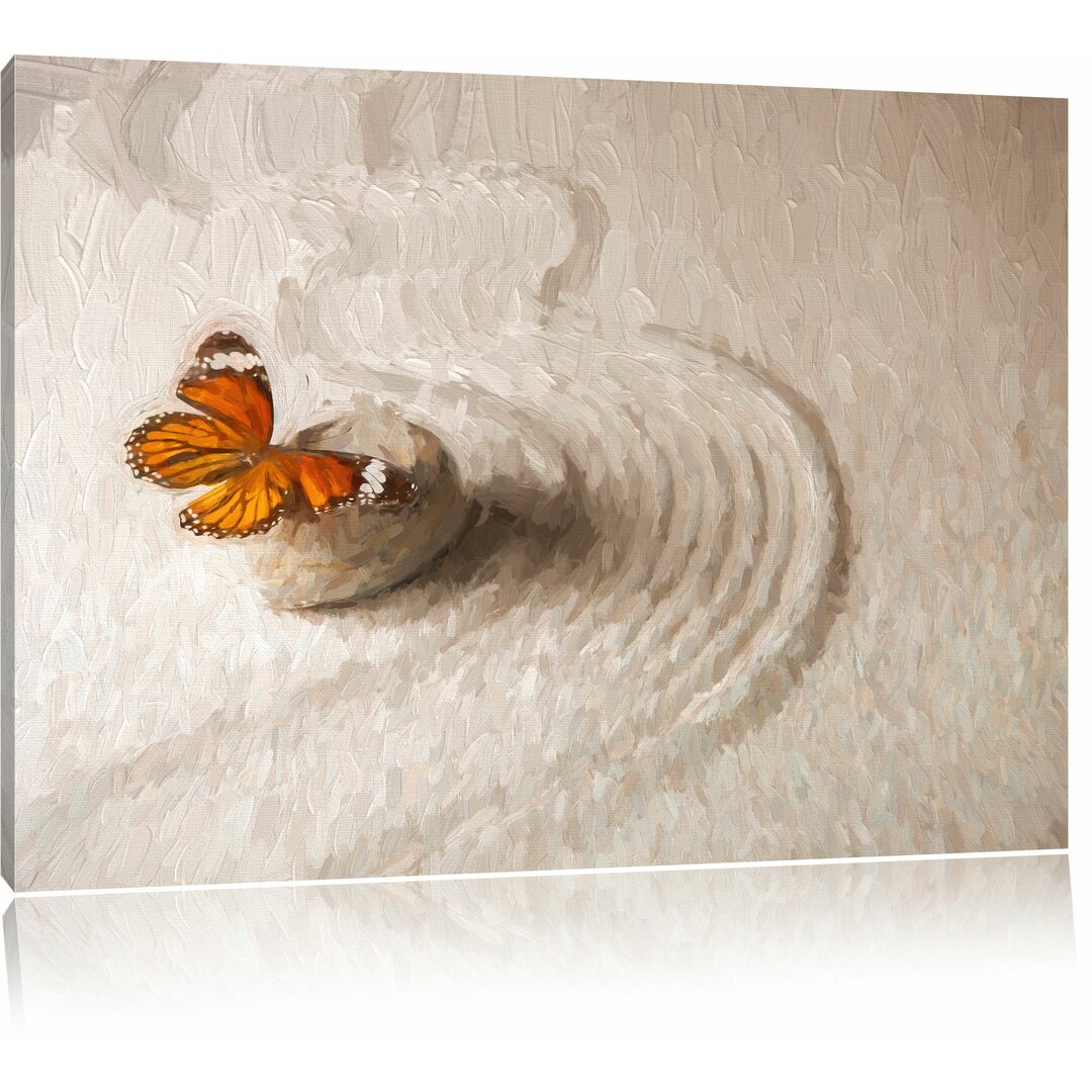 Leinwandbild "Zen Schmetterling", Grafikdruck