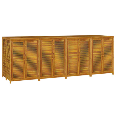 Rosalind Wheeler Cruize 280cm W Water Resistant Acacia Solid Wood Lockable Deck Box in Brown