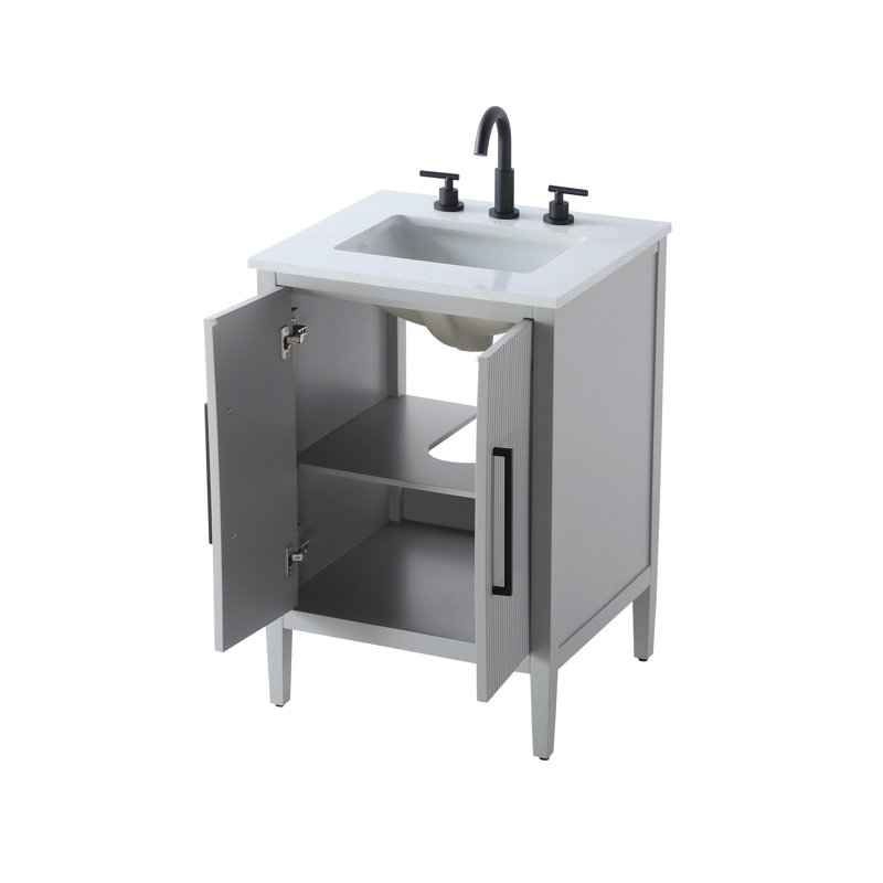 24 inch Single Bathroom Vanity, Gray
