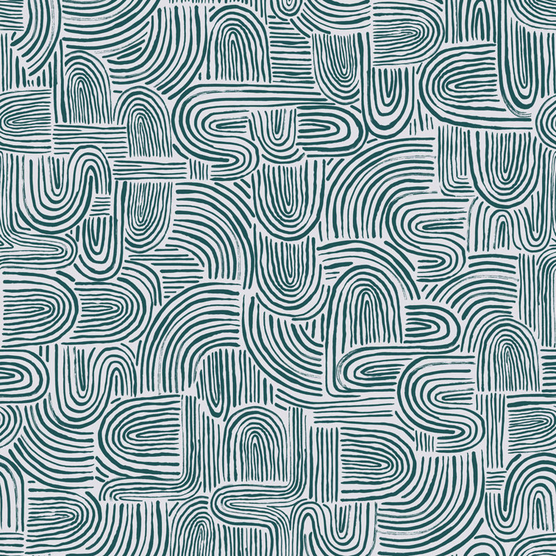 Papier peint adhésif Swell, Bleu sarcelle