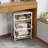 Pull-Out Fruit Basket, 4-Tier Slide Out Metal Storage Baskets Carts Organizers Drawers With Wood Top And Handle With Rolling Wheels( 4 Layer)-110700396