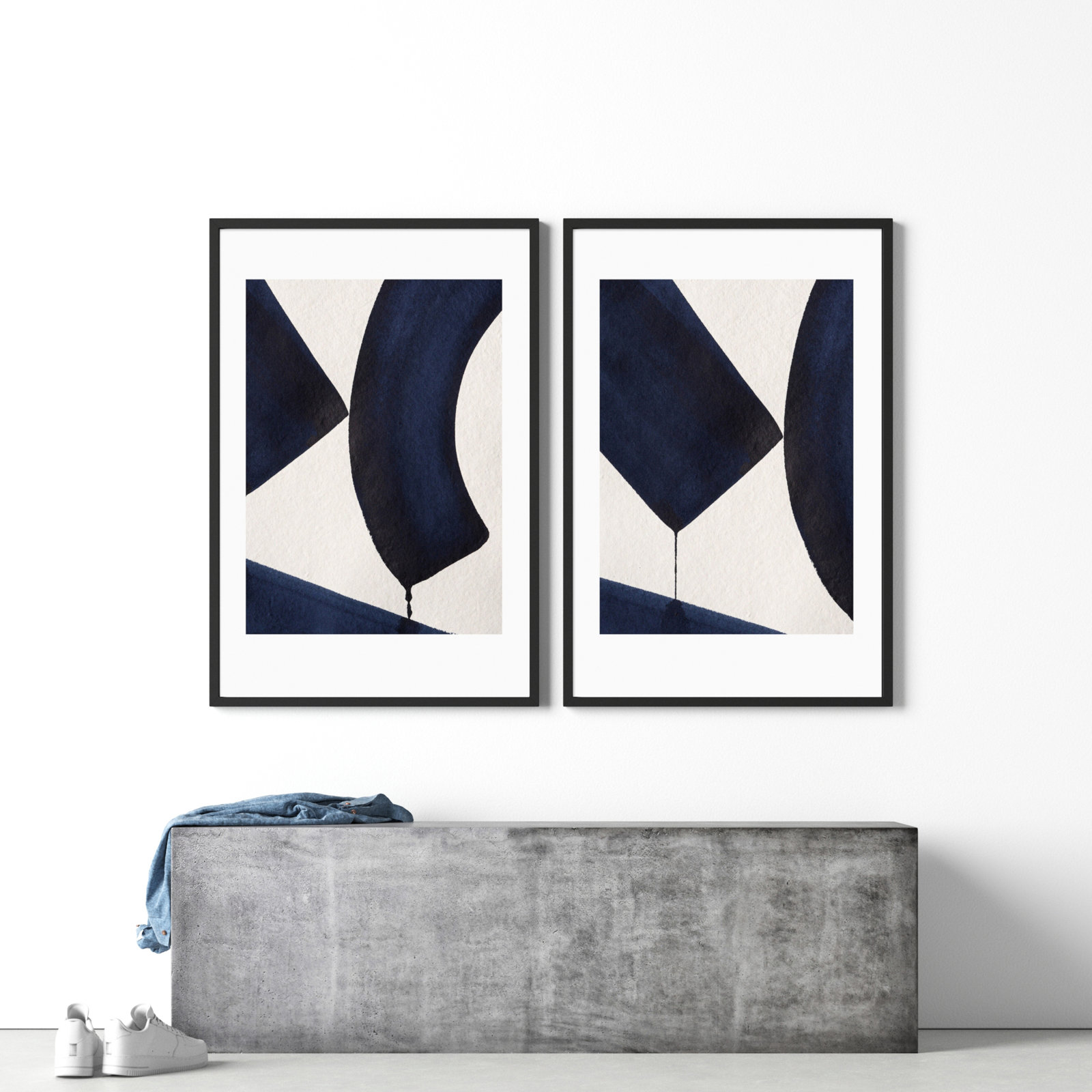 Fluid Motion 2 Duo by Simon West, Black, 42.15" H x 59" W x 0.88" D