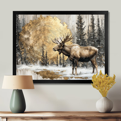 Glenis Golden Moose In The Winter Landscape III - Orignal, art mural