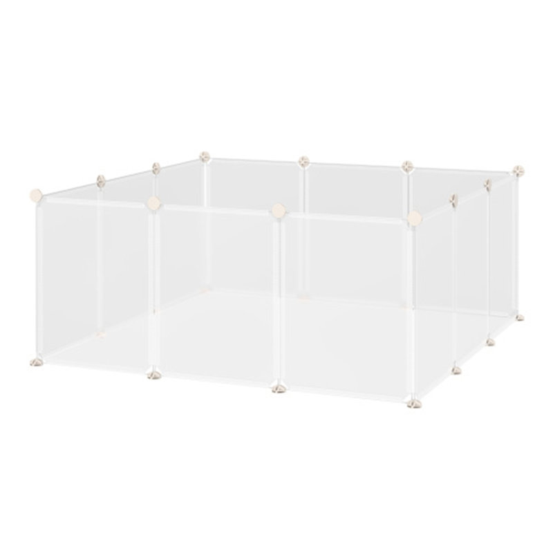 Clôture en plastique portative 12 panneaux pour lapins Chinchilla cochon d'Inde Pawhut
