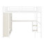 Structure de lit mezzanine en métal avec garde-robe intégrée, bureau et tablettes de rangement-224234494