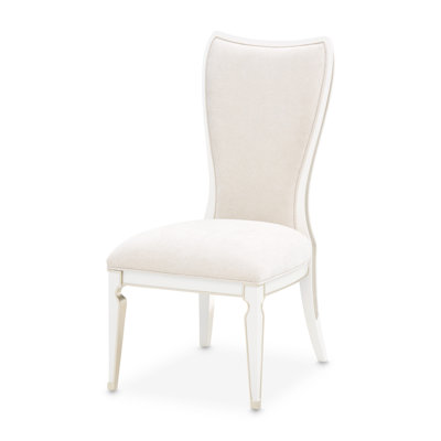 La Marisia Chenille Dining Side Chair - Tranquil/Creamy Pearl