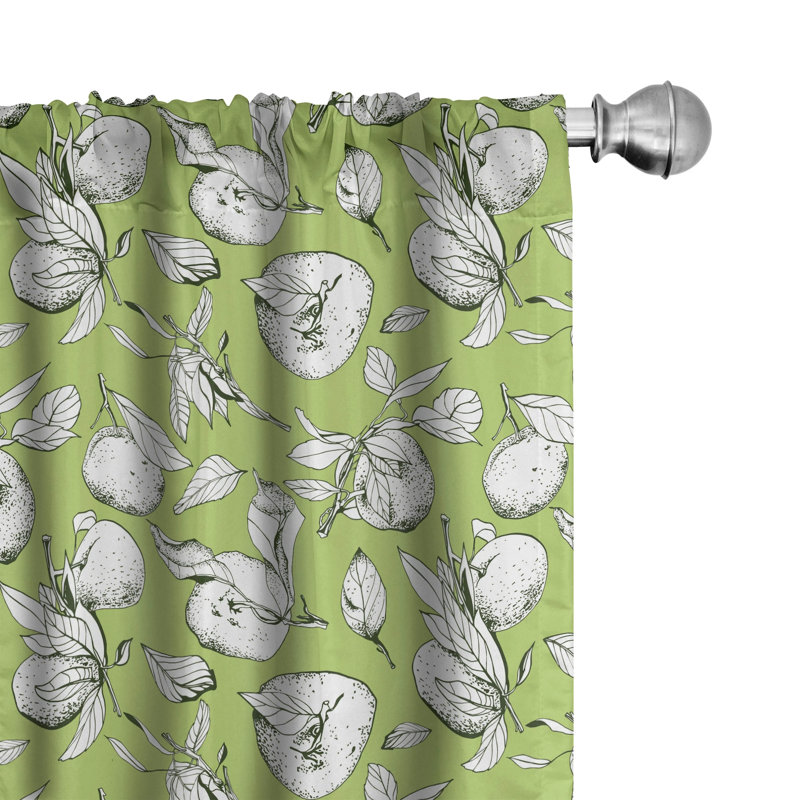 Tangerine Semi-Sheer Rod Pocket Curtain Panels, 28" x 63"