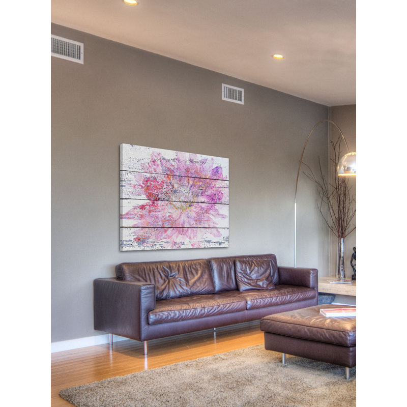 Pink And Gold Floral by Irena Orlov - Wrapped Canvas Print, 61 cm H x 91 cm W x 4cm D
