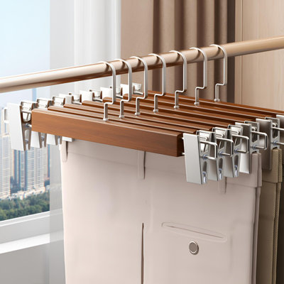Solid Wood Pant Hangers - Heavy Duty No Crease Solution For Home And Boutique
