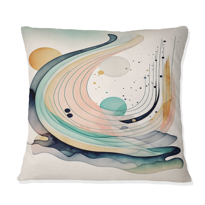 Coussin Vibrant Watercolor Mouvement I - Abstract Minimalisme