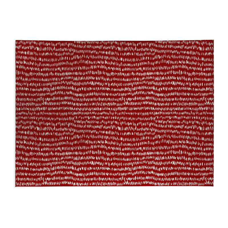 Tapis de cuisine Crop Row, Rectangulaire 2 pi x 3 pi, Rouge canneberge
