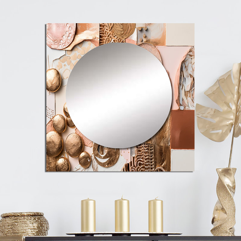 Pranshu - Miroir mural géométrique moderne pour salon, 29 po x 29 po