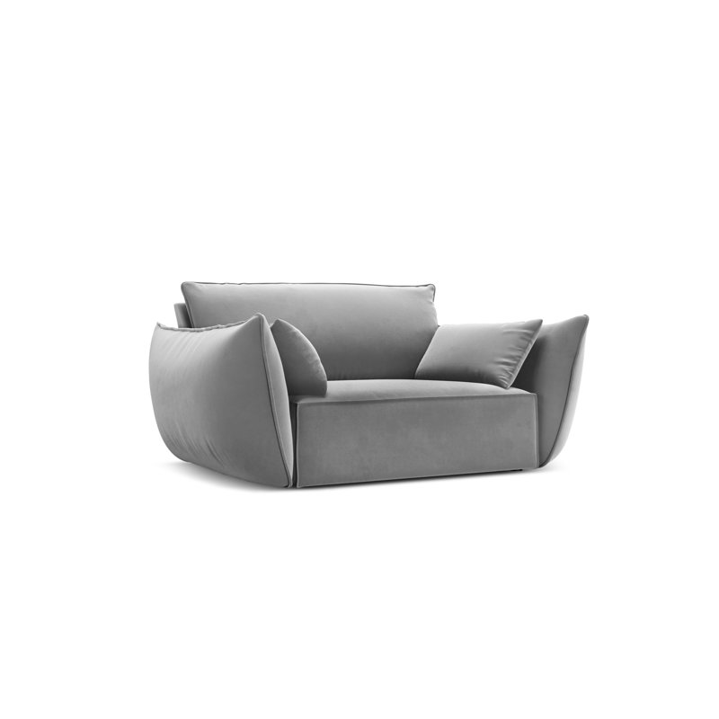 Lindasy Velvet Armchair, Grey 100% Polyester