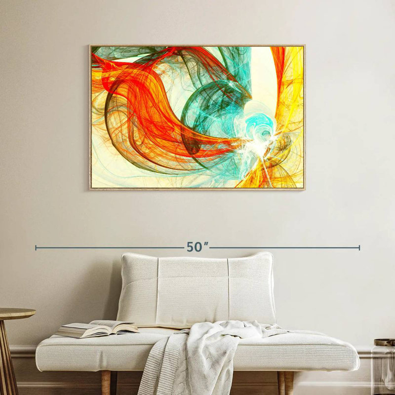 Energy Dynamic Lindel, Floating Frame Natural Wood, 40" X 27"