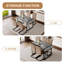 Table de salle à manger chic avec motif en marbre gris: table, structure en métal et 4 pieds en tissu brun pour une table avant-gardiste: ambiance texturée
