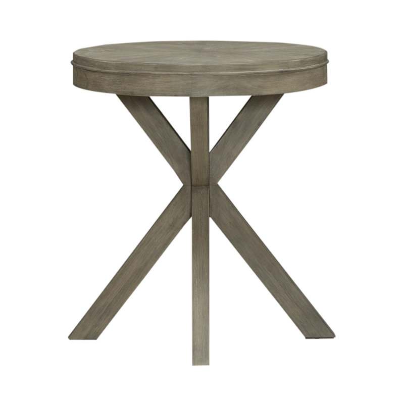 Chantee Round End Table w/ Pedestal Base & Veneer Top