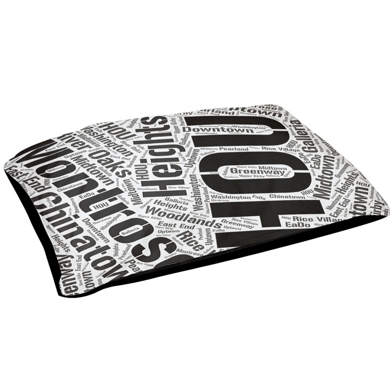 Oreiller rectangulaire designer, Grand L 50 po x l 40 po, Noir, Houston