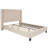 Aluino Tufted Upholstered Platform Bed w/ Accent Nail Trimmed Extended Sides-678480899-678480902