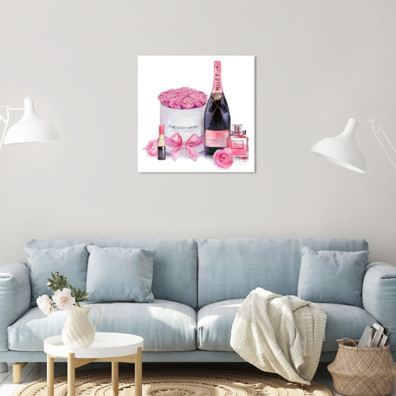 «Pinkish Glamour», peinture sur toile tendue, H 24 po x l 24 po