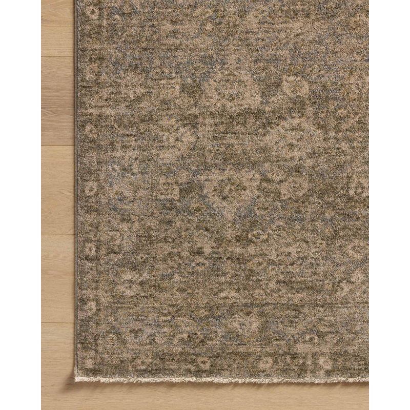 Junie Lagoon and Natural Rectangular Synthetic Area Rug