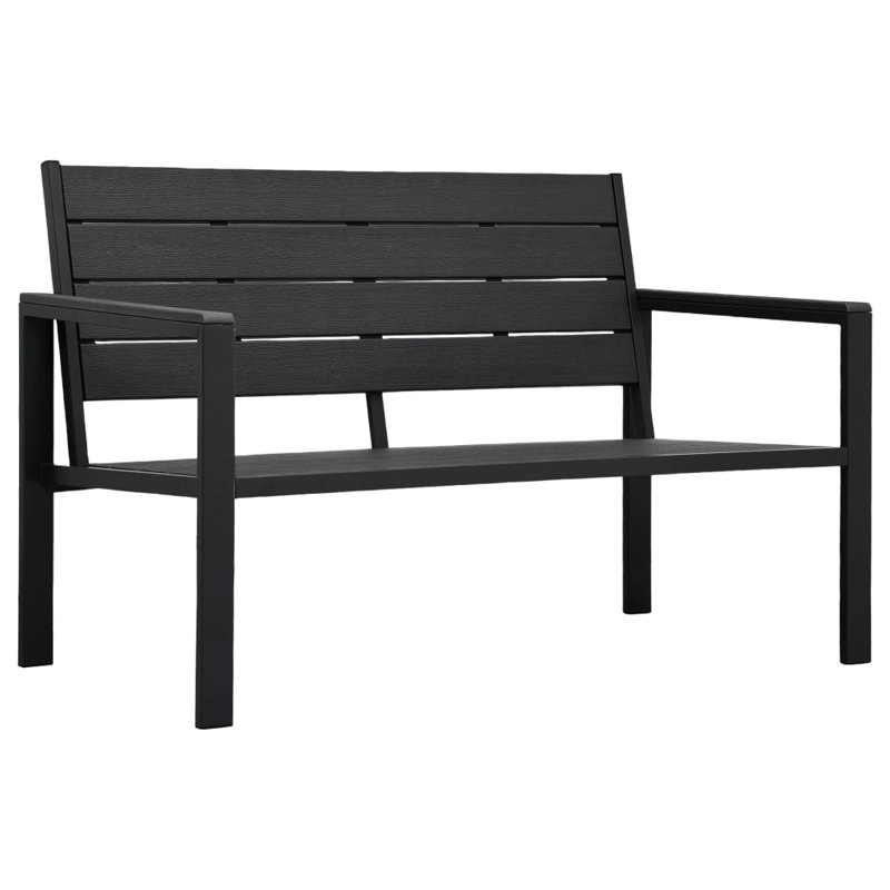 Botolphus Steel Outdoor Bench, Black