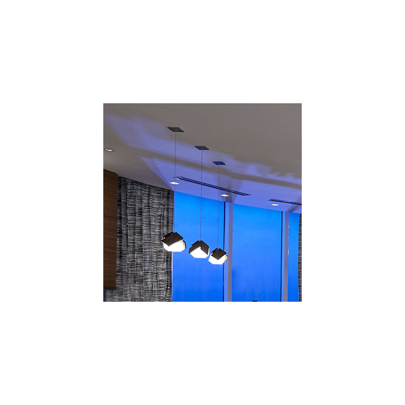 Mica 1 - Light LED Pendant, 3500K (Cool), Dark Stained Walnut
