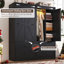 Armoire penderie H 73,00 po avec capteur de lumière, tiroirs, tringle suspendue et portes de grange coulissantes pliantes-838314095