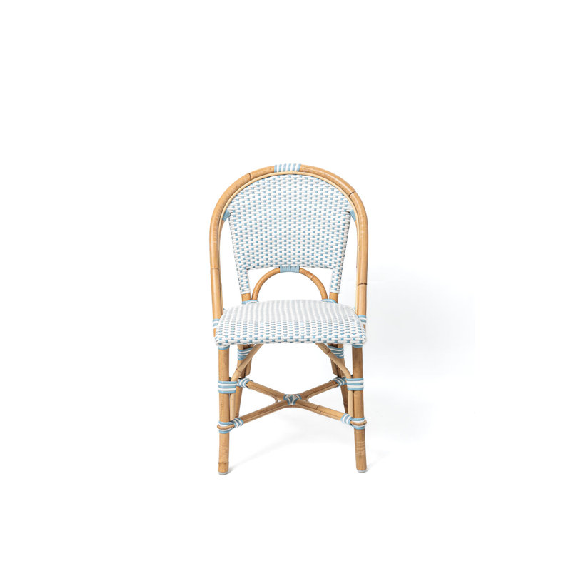 Chaise bistro Kids Morden, Blanc / bleu océan / naturel