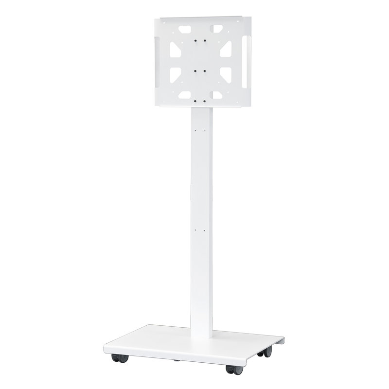 Support mobile sur pied fixe avec étagère, peut supporter jusqu'à 125 lb, Thermolaque blanche