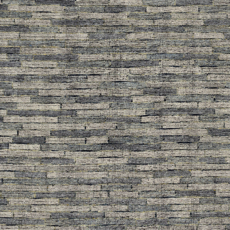 Abstract Hand-Knotted Taupe/Gray Area Rug, Rectangle 6' x 9'