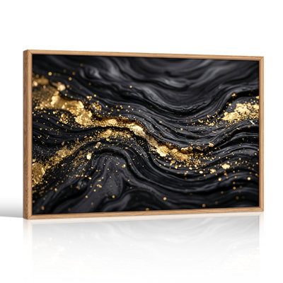 Ensemble de 1 tableau sur toile noir et or
