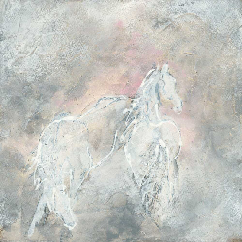 Blush Horses II, H 30 po x l 30 po x P 1,25 po