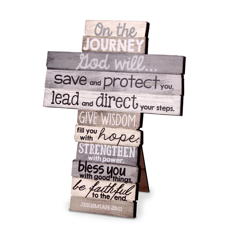 Tabletop Cross Journey Brown Easel 5.75", 1.1"H x 55"W x 6.3"D