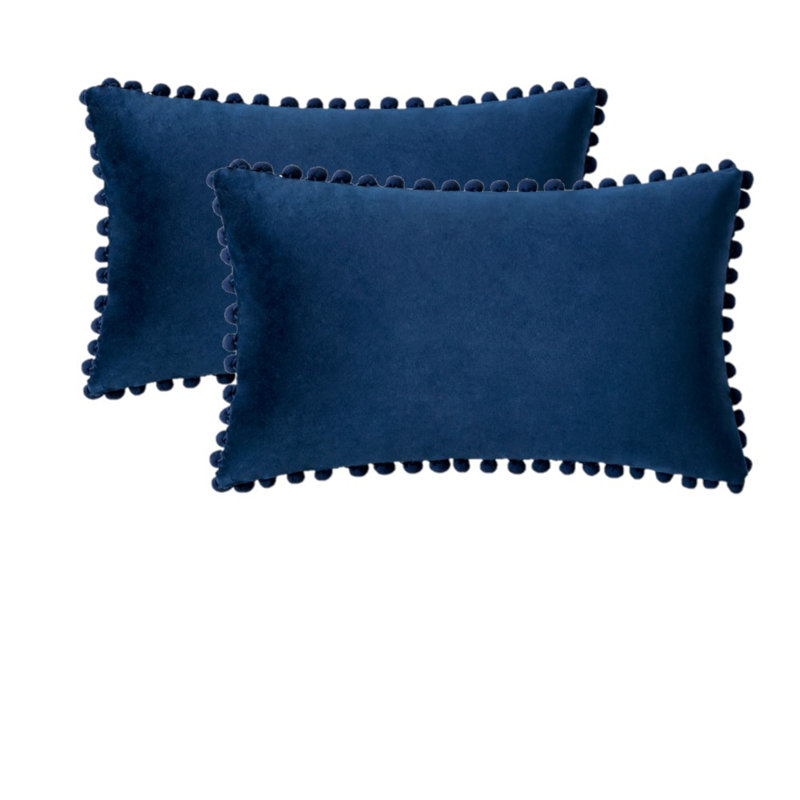 Housse de coussin en velours, Bleu très foncé, Carré 20 po, Housse de coussin seulement - sans coussin