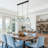3-light Kitchen Island Pendant Light with Spiral-Striped Lampshade