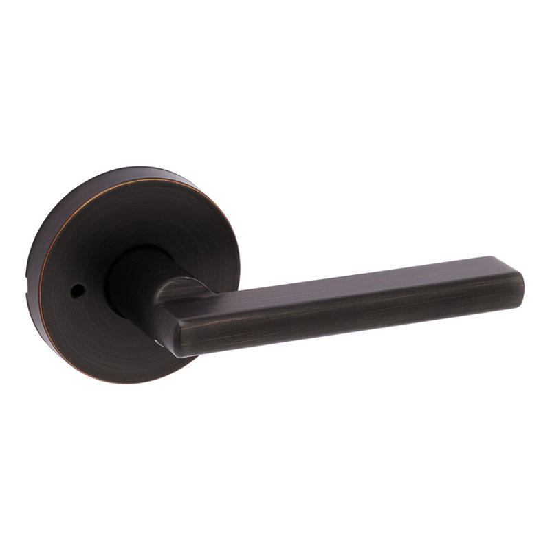 Halifax Privacy Door Lever with Round Rosette, Venetian Bronze