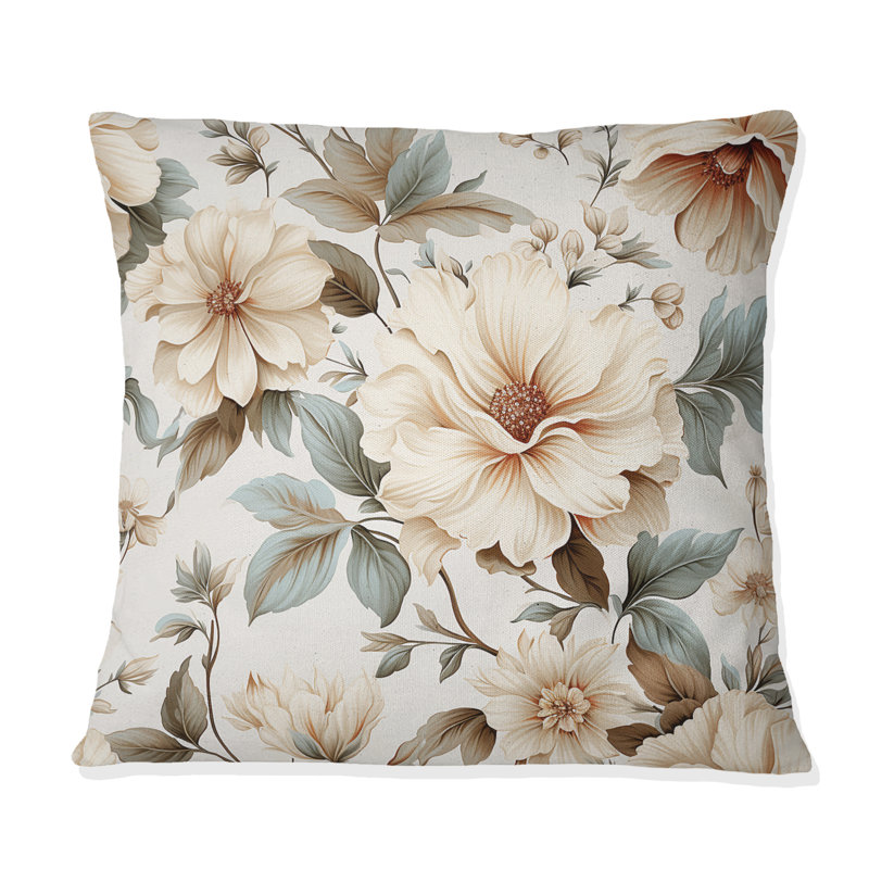 Coussin décoratif Vintage Florals III - Plants, H 18 po x l 18 po