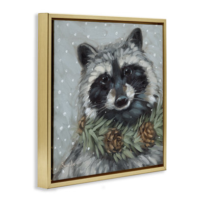 «Raccoon with Pinecones», art mural sur toile par Sara G. Designs