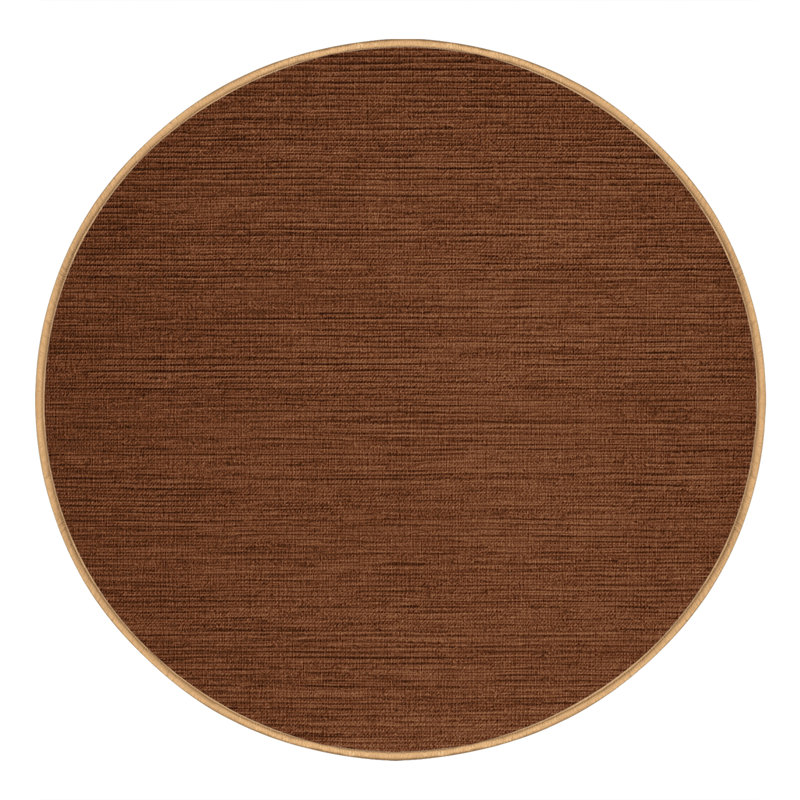 Tapis brun uni lavable à la machine, Rond 7 pi