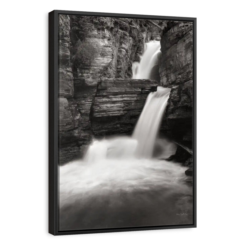 Saint Mary's Falls, 31 po x 46 po, Cadre flottant noir