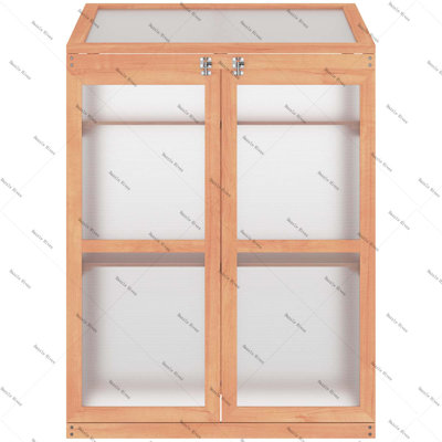 Outsunny Wooden Cold Frame Small Mini Greenhouse Cabinet, 30" L X 24" W X 44" H Greenhouse Shed
