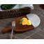  Plateau de service en marbre et en bois d'acacia avec poignée - planche à charcuterie blanche 12 x 5,5 po pour le pain, le steak, les fruits, les hors-d'œuvre et les décorations de cuisine