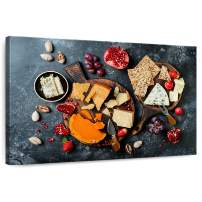 Servings Of Cheese And Fruits