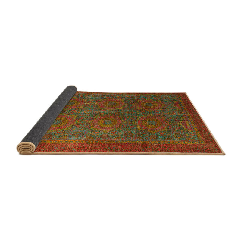 Tapis brun / vert Southwestern, Rond 7 pi