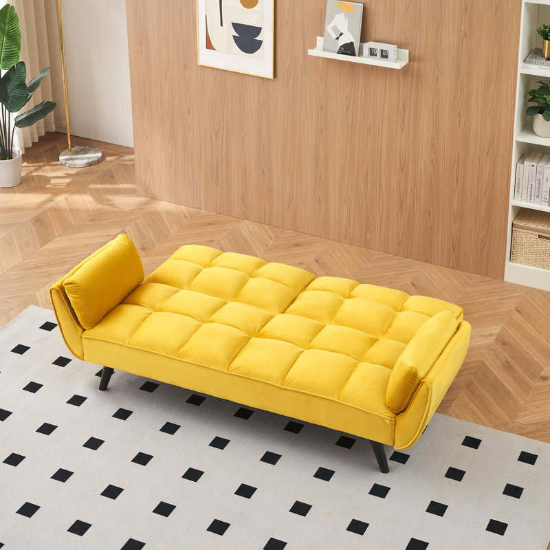 57 " Sofa  Soft Two Armrests, Yellow