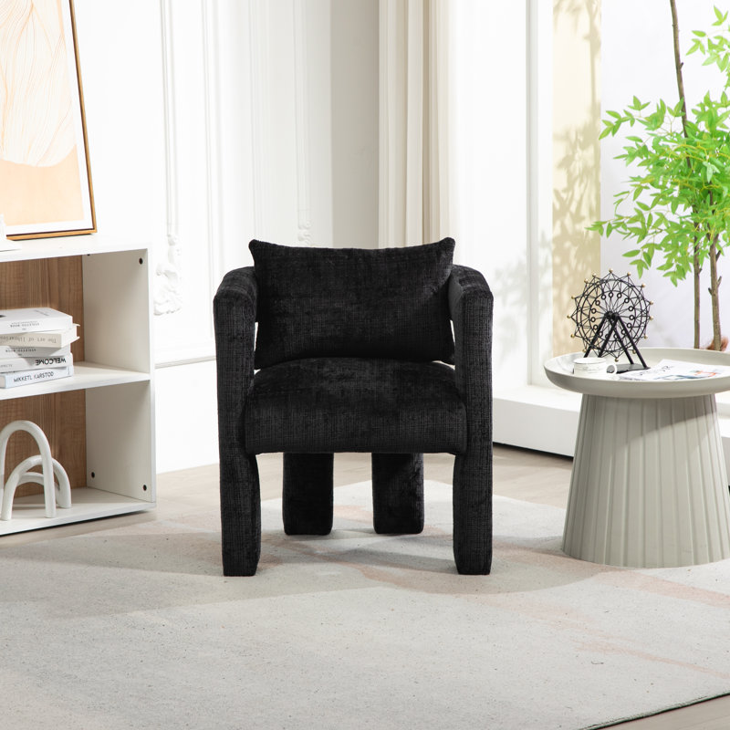 Upholstered Armchair, Black