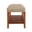Banc rembourré en tissu avec rangement ouvert, beige et chêne-1609004991