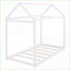 Bois de pin simple Lit plateforme en panneau de fibres à densité moyenne - Aucun sommier requis, blanc, facile à assembler Profil bas-740190159