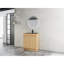Meuble-lavabo autoportant de 28 po avec lavabo en acier inoxydable gris, tuyau de vidange flexible, charnières à fermeture en douceur, buanderie et meuble-lavabo à 45 poignées à bord incliné, tablettes réglables, 2 portes fermées, finition chêne