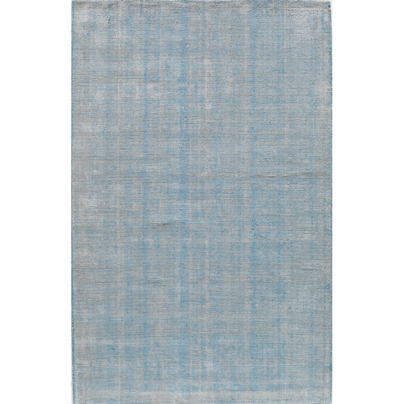 Tapis bleu touffeté à la main, Rectangulaire 2 pi x 3 pi